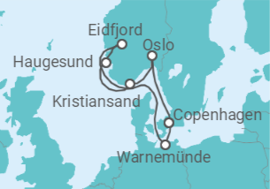 Itinerario della crociera Fiordi Norvegesi - MSC Crociere