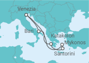 Itinerario della crociera Italia, Grecia - Costa Crociere