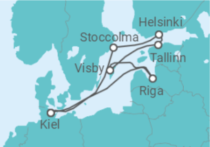 Itinerario della crociera Le capitali del Nord - Costa Crociere