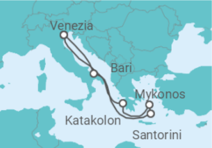 Itinerario della crociera Bellezza greca - Costa Crociere