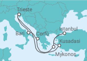Itinerario della crociera Italia, Turchia, Grecia - MSC Crociere