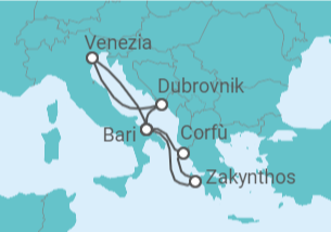 Itinerario della crociera Italia, Croazia, Grecia - MSC Crociere