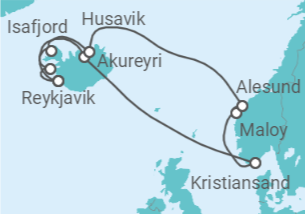 Itinerario della crociera Islanda - NCL Norwegian Cruise Line