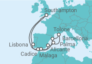 Itinerario della crociera Spagna, Francia, Portogallo, Regno Unito - MSC Crociere