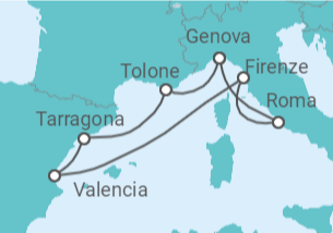 Itinerario della crociera Italia, Spagna, Francia - MSC Crociere