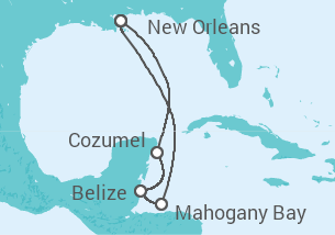 Itinerario della crociera Belize, Messico - Carnival Cruise Line