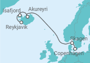 Itinerario della crociera Islanda - Explora Journeys
