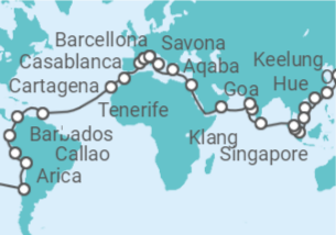 Itinerario della crociera Giro del Mondo Costa Crociere 2024 - Costa Crociere