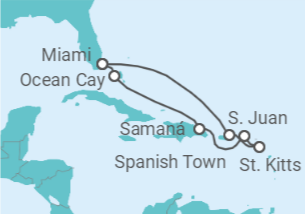 Itinerario della crociera Bahamas, Repubblica Dominicana - Explora Journeys
