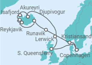 Itinerario della crociera Regno Unito, Islanda - Holland America Line
