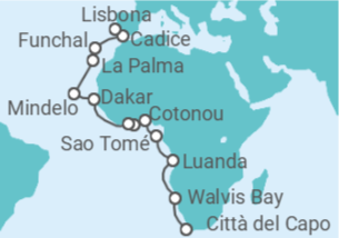 Itinerario della crociera Da Cape Town a Lisbona (Portogallo) - Regent Seven Seas
