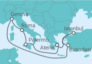Itinerario della crociera Italia, Turchia, Grecia bevande incluse - MSC Crociere