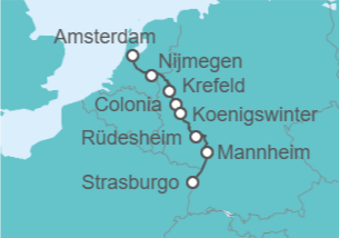 Itinerario della crociera Crociera sul Reno da Amsterdam a Strasburgo - CroisiEurope