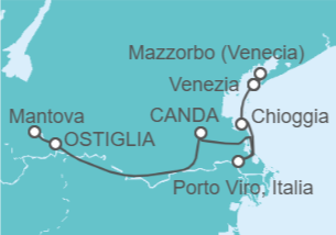 Itinerario della crociera Da Venezia a Mantova, tra palazzi ducali e rinascimento - CroisiEurope
