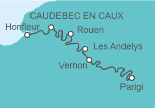 Itinerario della crociera Bellezas de París y la Costa de Normandía  - CroisiEurope