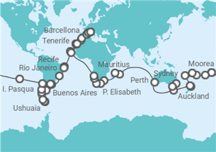 Itinerario della crociera Giro del Mondo 2024 - Costa Crociere