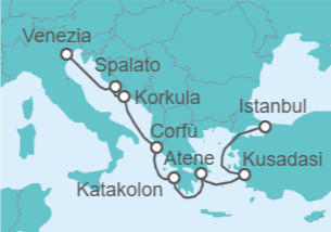 Itinerario della crociera Da Venezia a Istanbul (Turchia) - Oceania Cruises