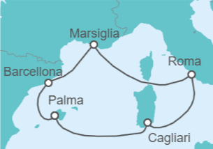 Itinerario della crociera Italia, Francia, Spagna - AIDA