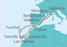 Itinerario della crociera Isole Canarie - Costa Crociere