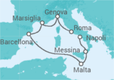 Itinerario della crociera Italia, Malta, Spagna, Francia - MSC Crociere