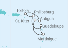 Itinerario della crociera Guadalupa, Sint Maarten, Isole Vergini, Antigua - MSC Crociere