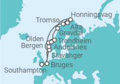 Itinerario della crociera Fiordi Norvegesi fino a Capo Nord - Princess Cruises