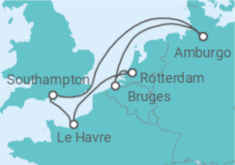 Itinerario della crociera Germania, Belgio, Olanda, Francia - MSC Crociere