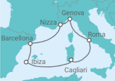 Itinerario della crociera Francia, Spagna, Italia - MSC Crociere