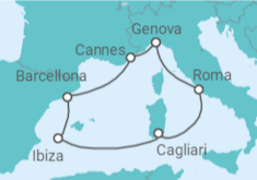 Itinerario della crociera Spagna, Italia, Francia - MSC Crociere