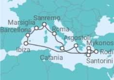 Itinerario della crociera Italia, Grecia, Spagna, Francia - Costa Crociere