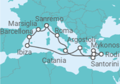 Itinerario della crociera Grecia, Spagna, Francia, Italia - Costa Crociere