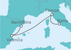 Itinerario della crociera Italia, Spagna - Cunard