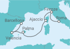 Itinerario della crociera Italia, Francia, Spagna - Cunard