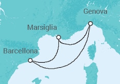 Itinerario della crociera Francia, Italia - MSC Crociere