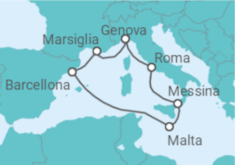 Itinerario della crociera Francia, Italia, Malta - MSC Crociere