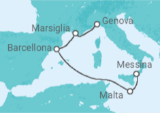 Itinerario della crociera Malta, Spagna, Francia - MSC Crociere
