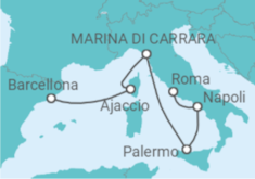 Itinerario della crociera Italia, Francia - Virgin Voyages