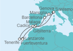 Itinerario della crociera Spagna, Gibilterra, Francia - Costa Crociere