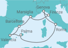 Itinerario della crociera Italia, Francia, Spagna - MSC Crociere