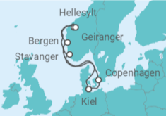 Itinerario della crociera Crociera ai Fiordi Norvegesi + Soggiorno a Copenhagen - Costa Crociere