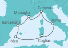 Itinerario della crociera Francia, Spagna, Italia - MSC Crociere