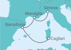 Itinerario della crociera Francia, Spagna - Costa Crociere