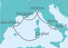 Itinerario della crociera Italia, Francia, Spagna - Costa Crociere