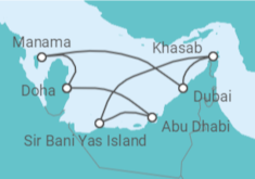 Itinerario della crociera Crociera Emirati Arabi, Qatar + Hotel a Dubai - Celestyal Cruises