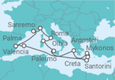 Itinerario della crociera Italia, Spagna, Grecia - Costa Crociere