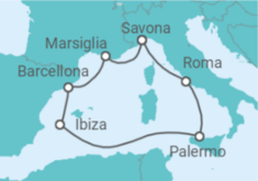 Itinerario della crociera Francia, Spagna, Italia - Costa Crociere