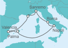 Itinerario della crociera Italia, Spagna - Costa Crociere