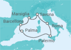 Itinerario della crociera Italia, Francia, Spagna - Costa Crociere