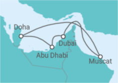 Itinerario della crociera Emirati Arabi, Oman, Qatar - Voli inclusi - Costa Crociere