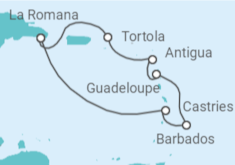 Itinerario della crociera Barbados, Guadalupa e Isole Vergini - Costa Crociere